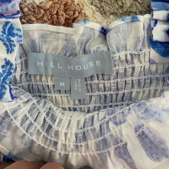 Hill House Home Linen Cropped Naz Nap Top in Blue Shell Mosaic Size M Coastal - Picture 6 of 7
